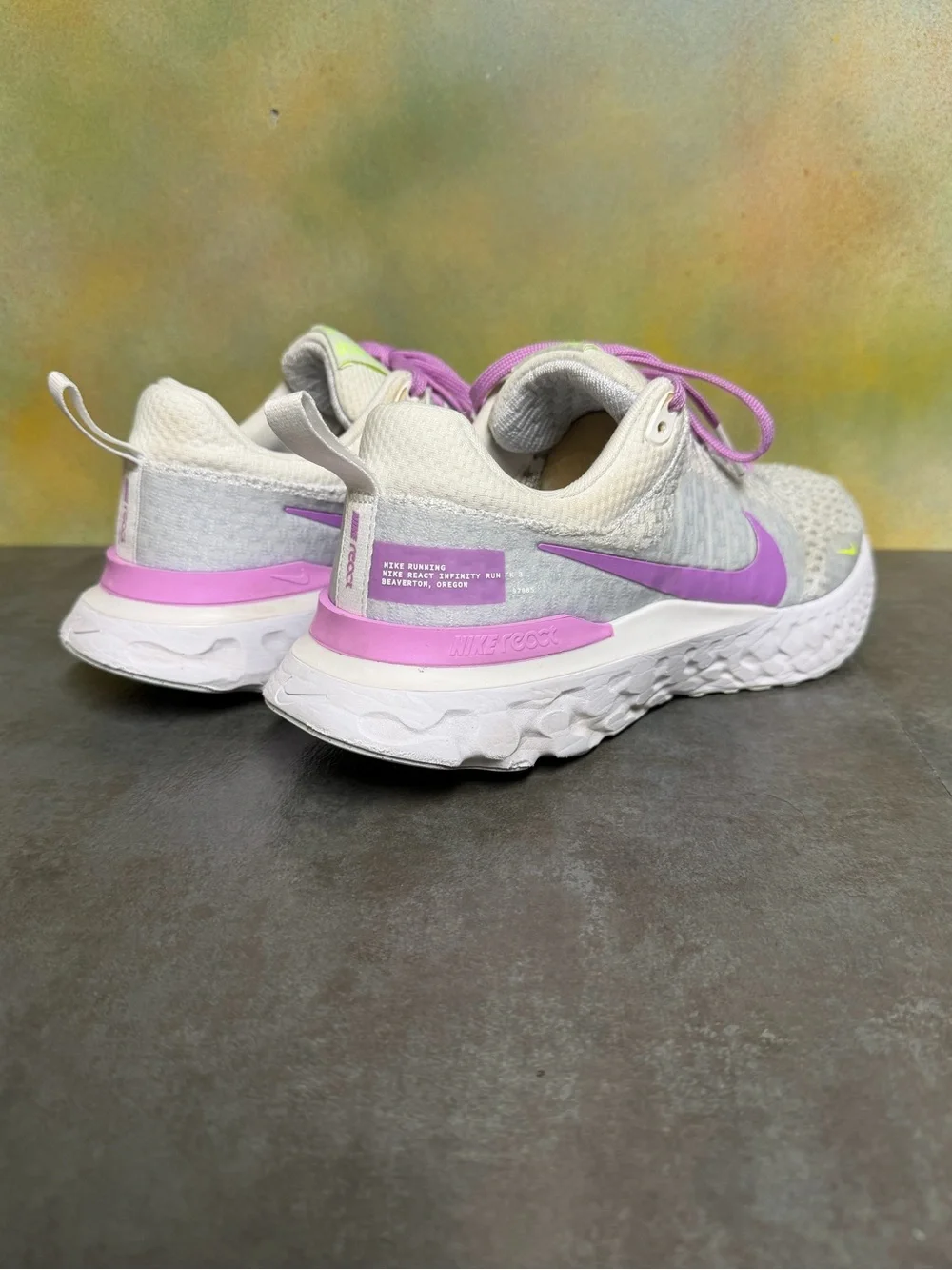Nike React Infinity 3 Women's White/Fuchsia Running Shoes DZ3016-100 Size 8